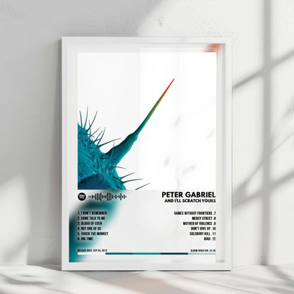 Peter Gabriel "And I'll Scratch Yours" Album Cover Poster - with Complete Tracklist