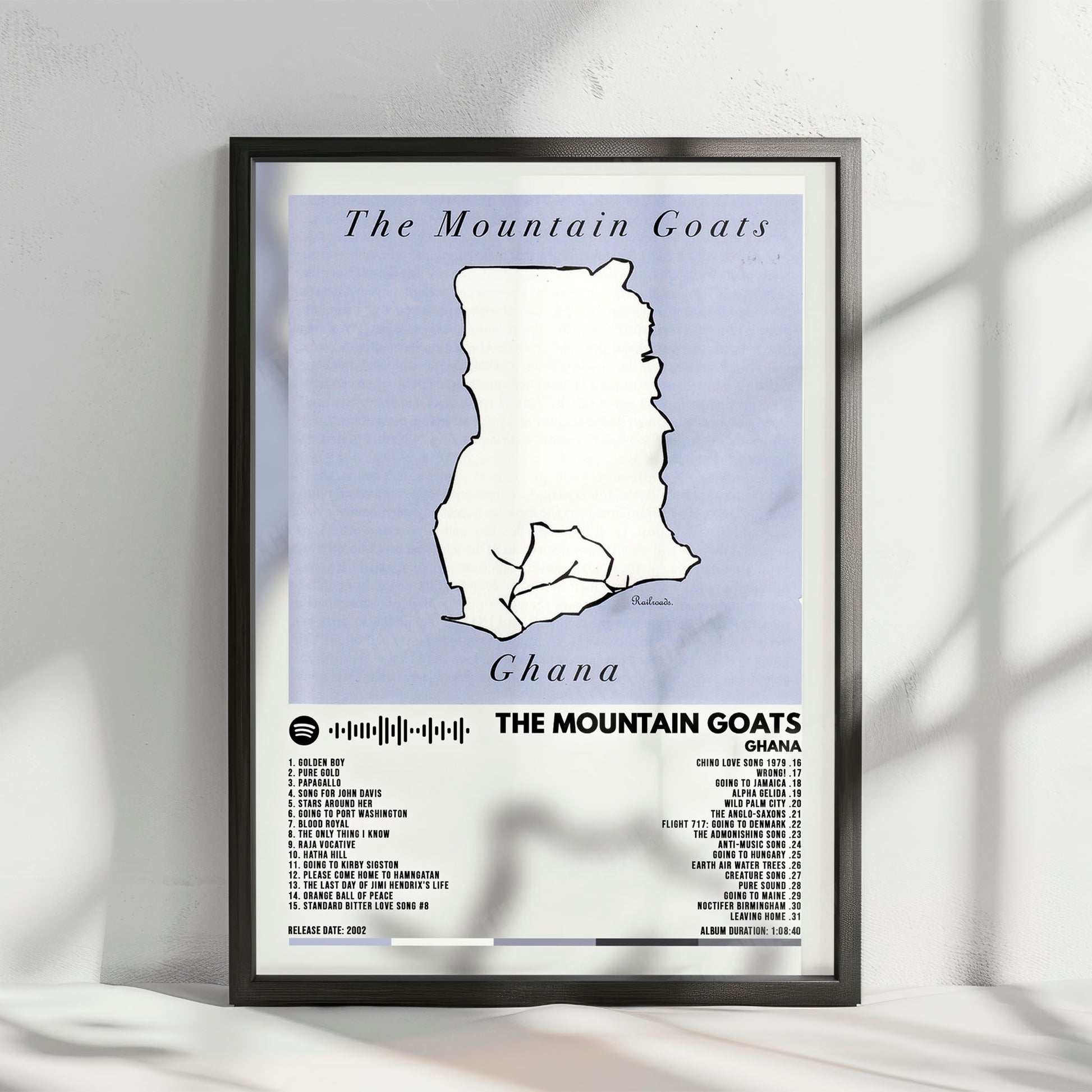 Mountain Goats "Ghana" Album Cover Poster - with Complete Tracklist