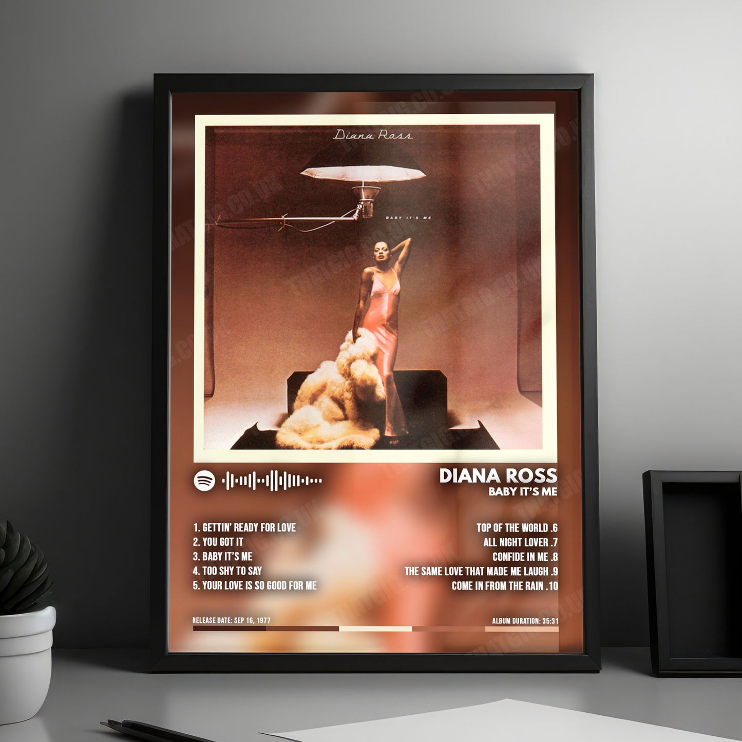 Diana Ross "Baby It's Me" Album Cover Poster - with Complete Tracklist