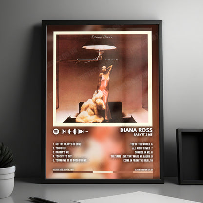 Diana Ross "Baby It's Me" Album Cover Poster - with Complete Tracklist