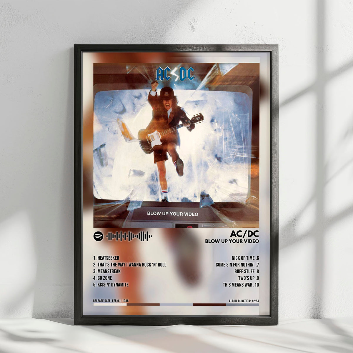 AC/DC "Blow Up Your Video" Album Cover Poster - with Complete Tracklist