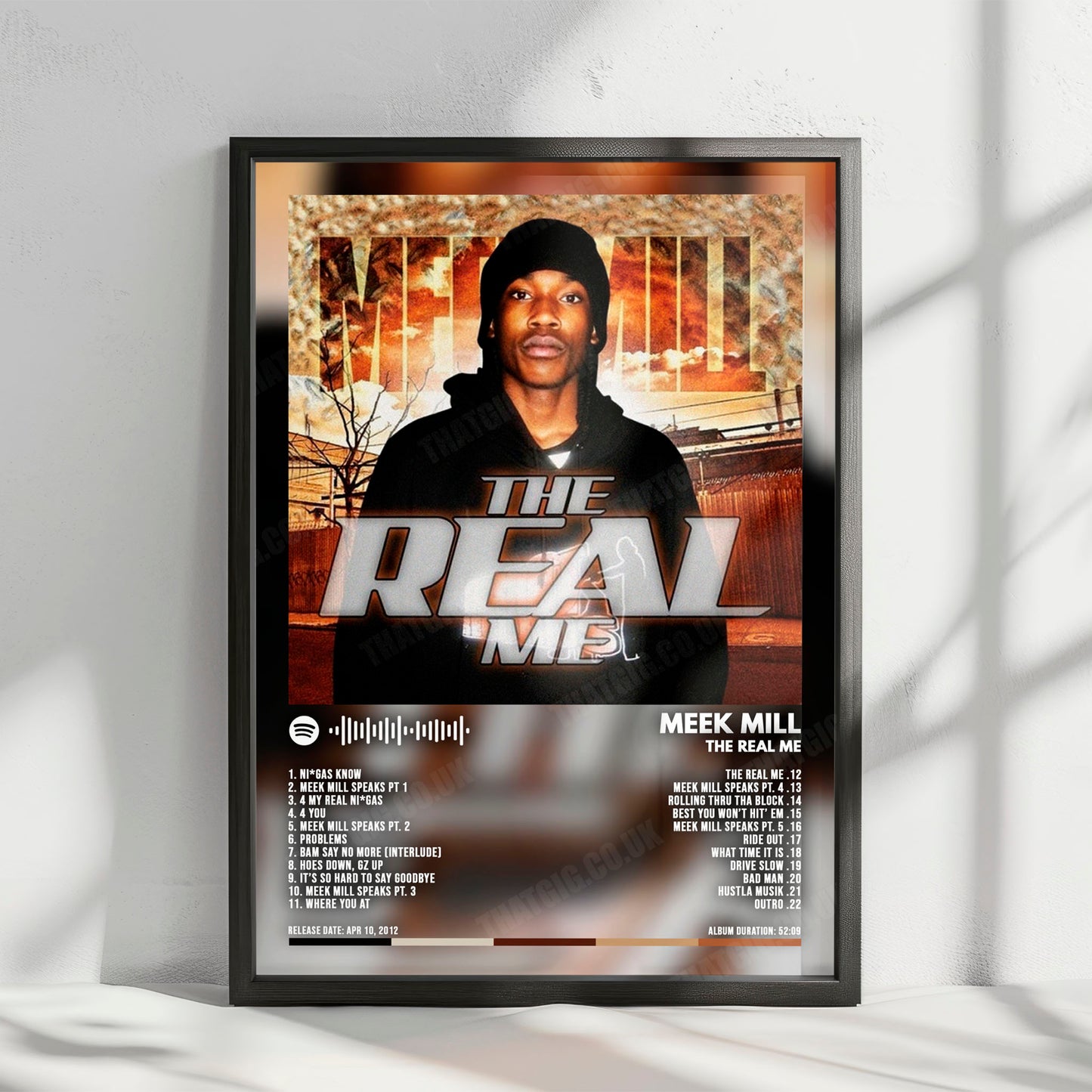 Meek Mill "The Real Me" Album Cover Poster - with Complete Tracklist