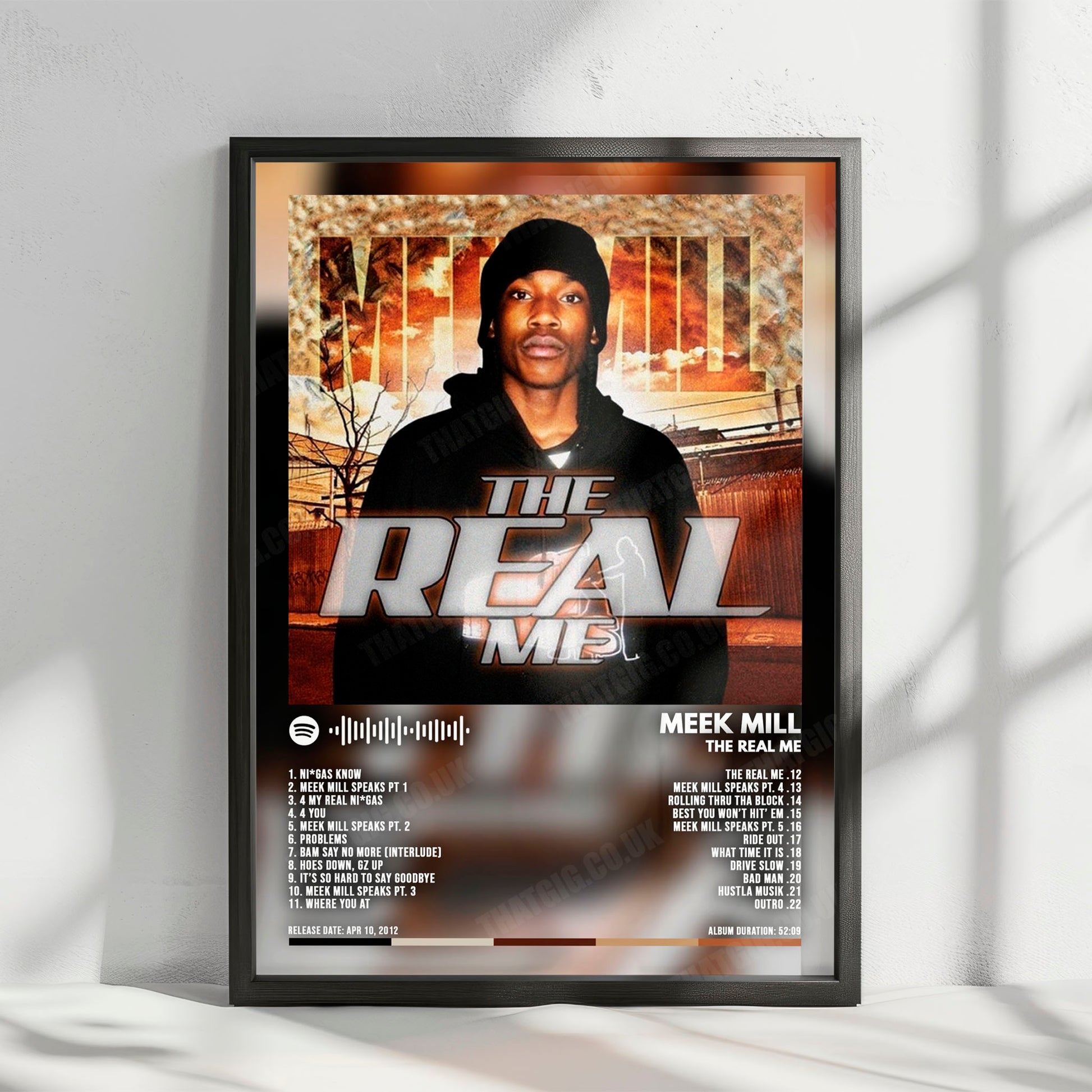 Meek Mill "The Real Me" Album Cover Poster - with Complete Tracklist