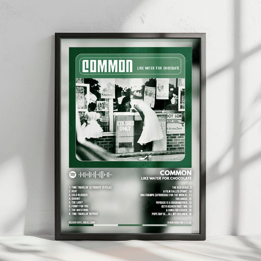Common "Like Water for Chocolate " Album Cover Poster - with Complete Tracklist