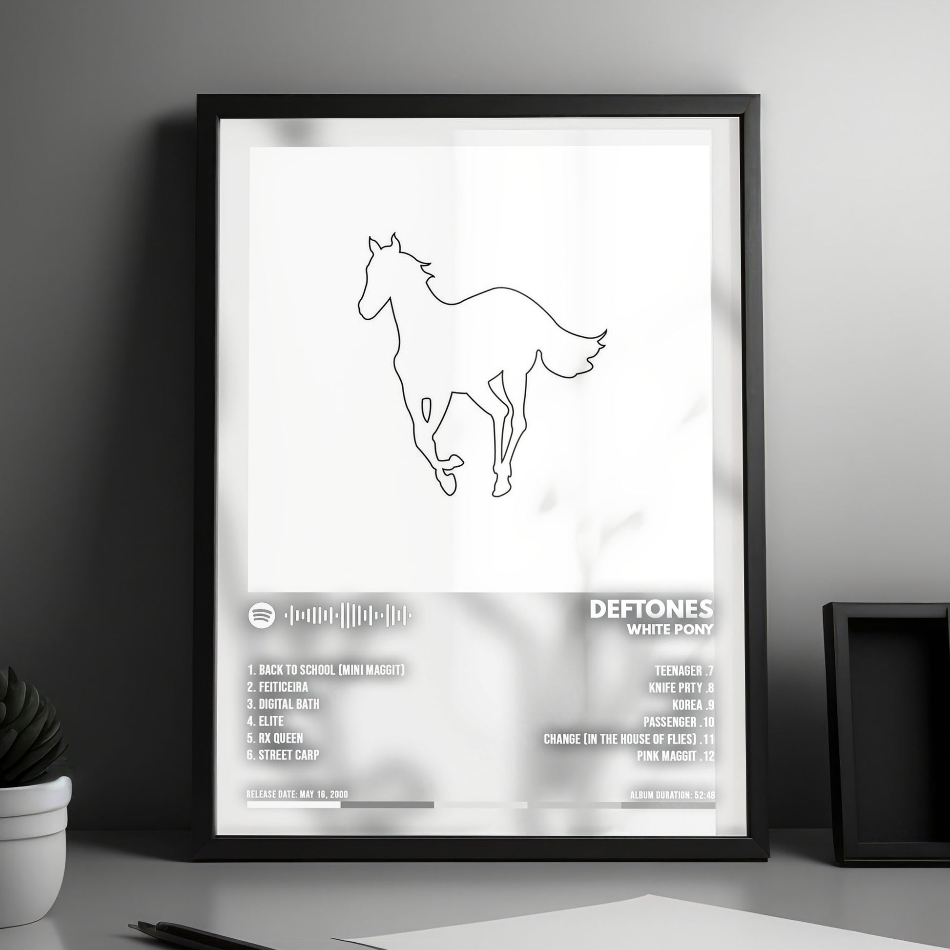 Deftones "White Pony " Album Cover Poster - with Complete Tracklist