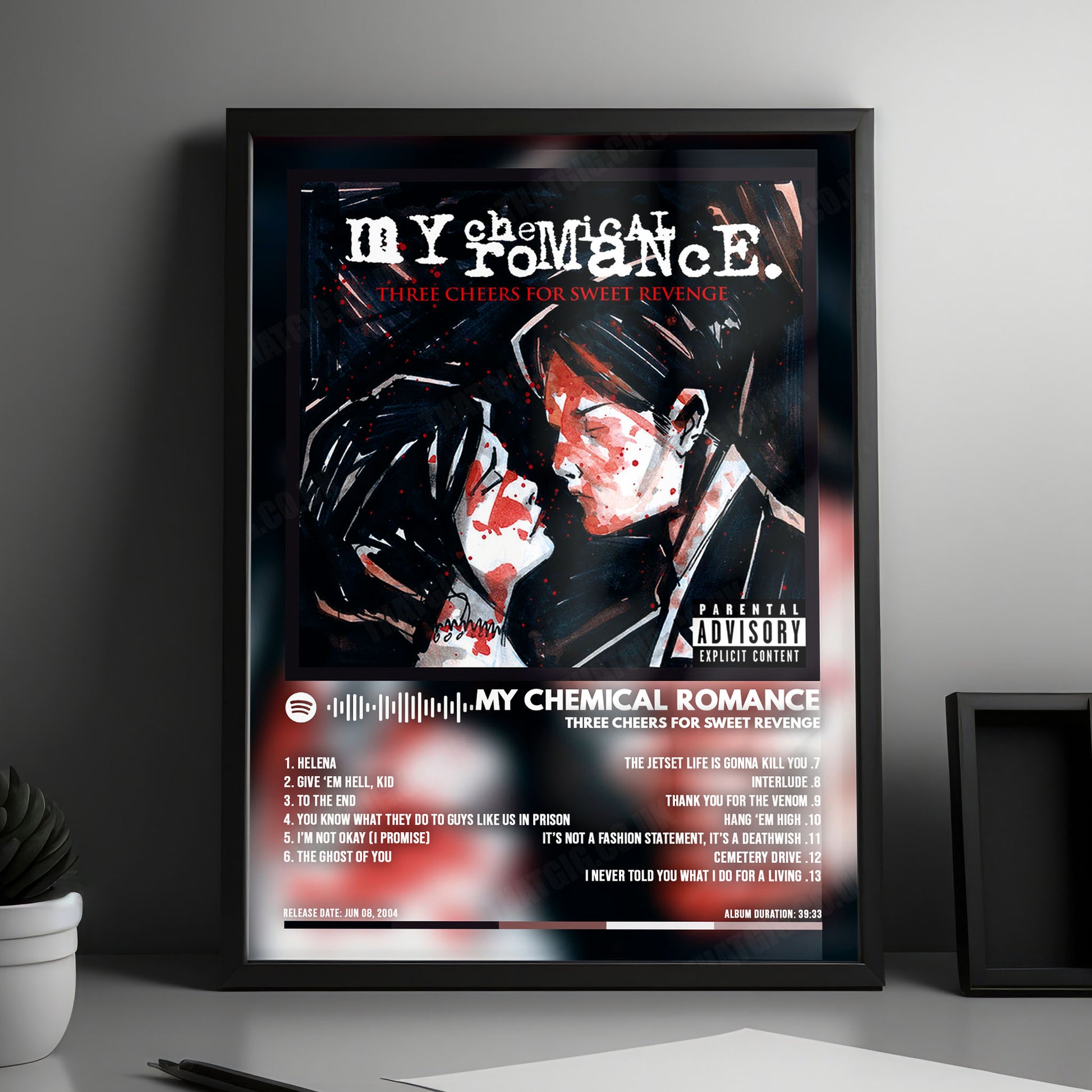 My Chemical Romance "Three Cheers for Sweet Revenge" Album Cover Poster - with Complete Tracklist
