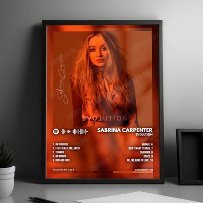 Sabrina Carpenter "EVOLution" Album Cover Poster - with Complete Tracklist