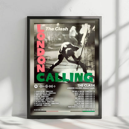The Clash "London Calling" Album Cover Poster - with Complete Tracklist