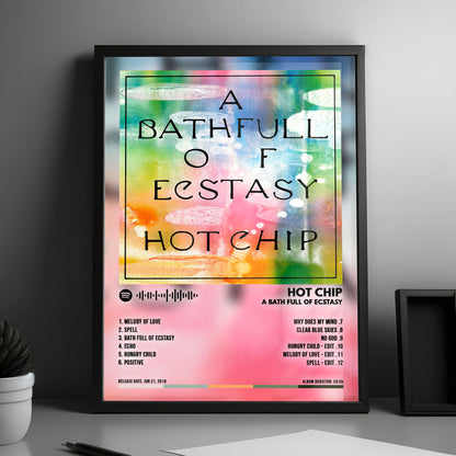 Hot Chip "A Bath Full of Ecstasy" Album Cover Poster - with Complete Tracklist