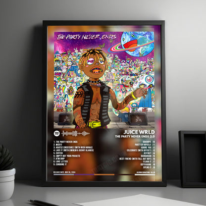 Juice WRLD "The Party Never Ends 2.0" Album Cover Poster - with Complete Tracklist
