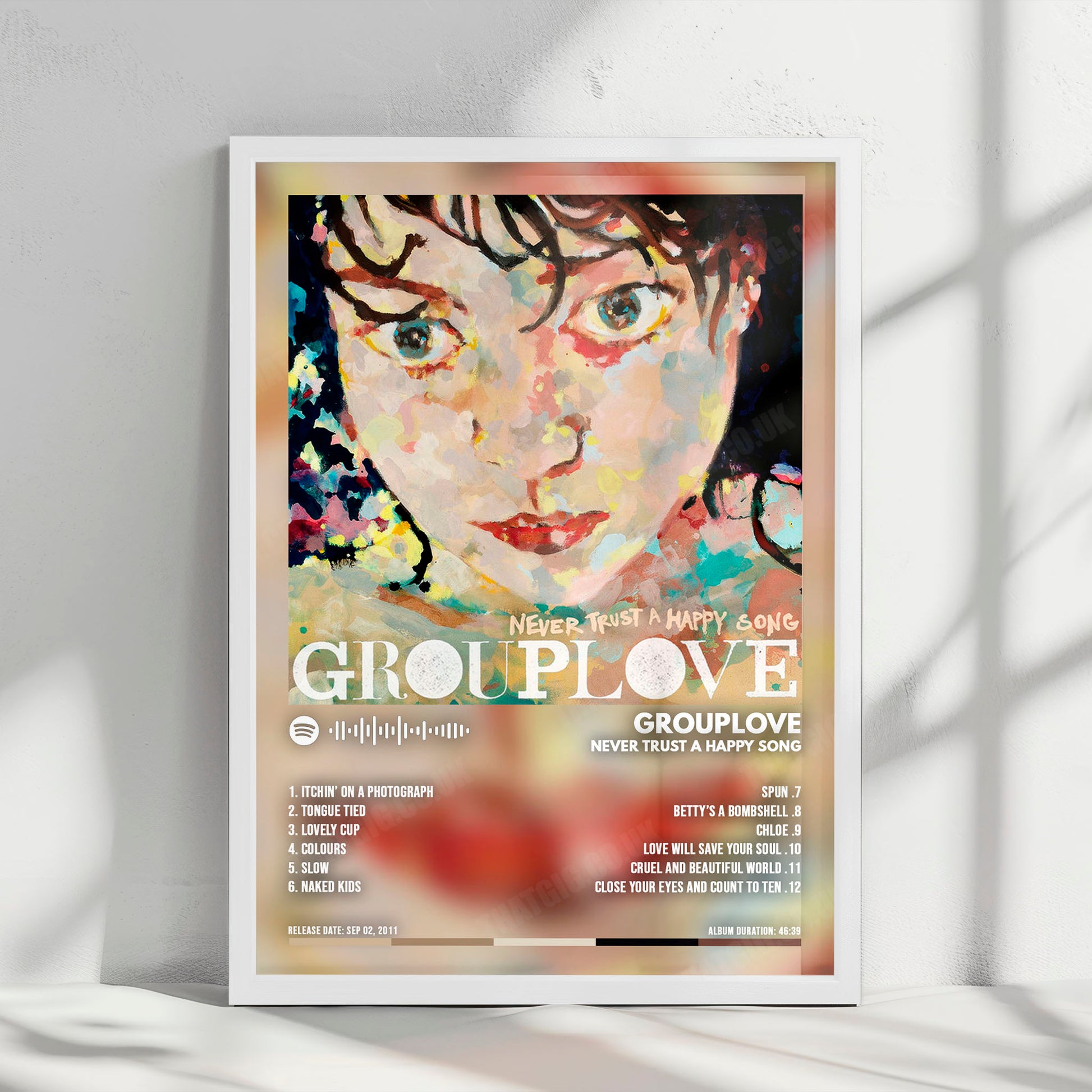 Grouplove "Never Trust a Happy Song" Album Cover Poster - with Complete Tracklist