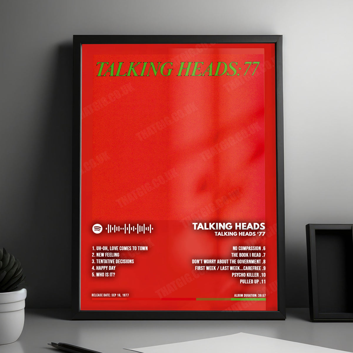Talking Heads "Talking Heads '77" Album Cover Poster - with Complete Tracklist