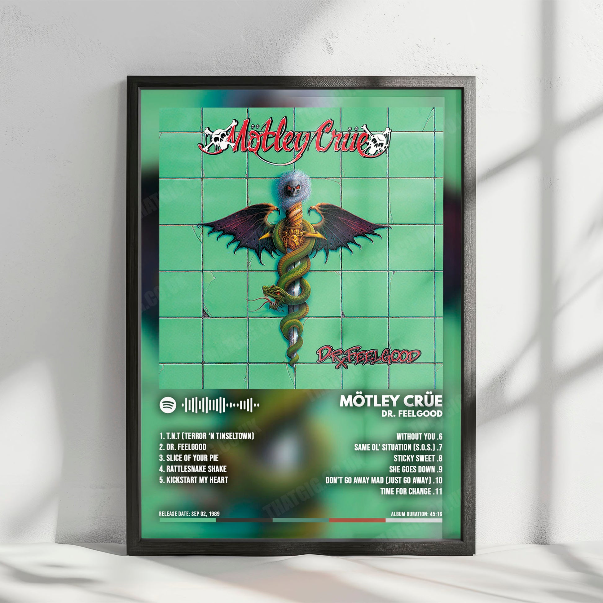 Mötley Crüe "Dr. Feelgood" Album Cover Poster - with Complete Tracklist