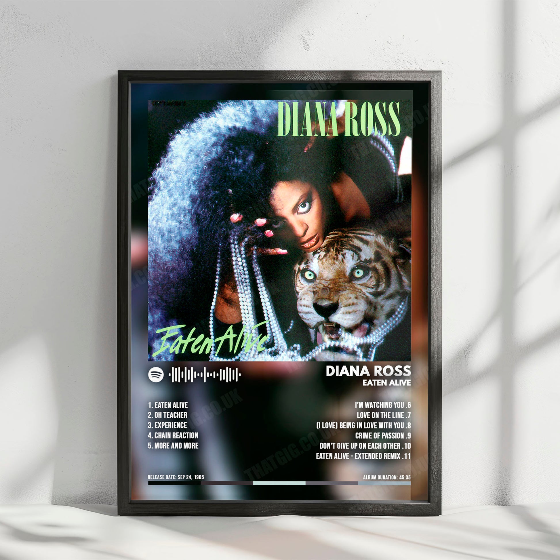 Diana Ross "Eaten Alive" Album Cover Poster - with Complete Tracklist