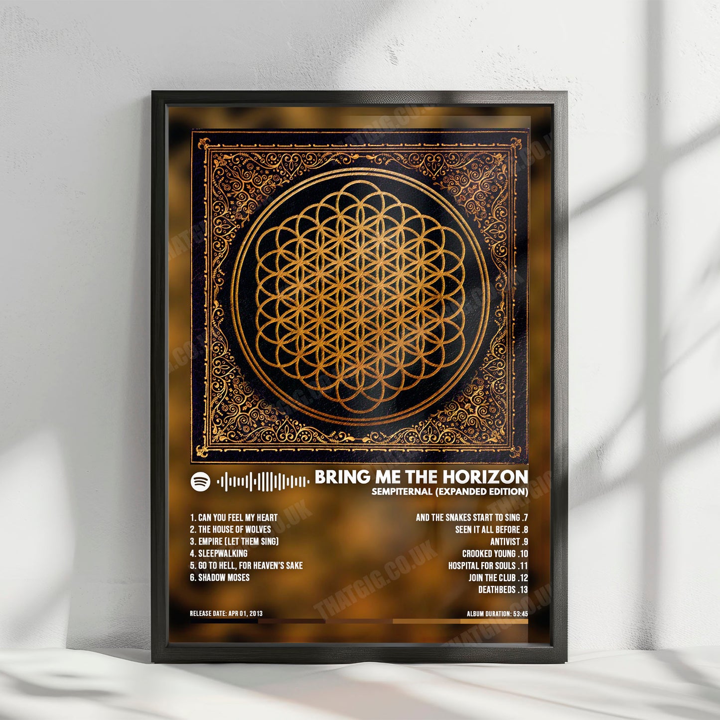 Bring Me the Horizon "Sempiternal" Album Cover Poster - with Complete Tracklist