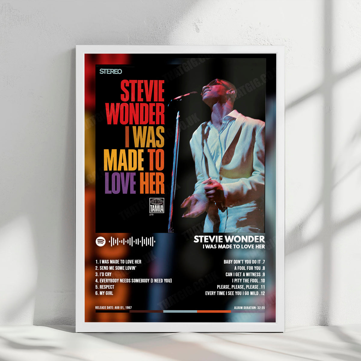 Stevie Wonder "I Was Made To Love Her" Album Cover Poster - with Complete Tracklist