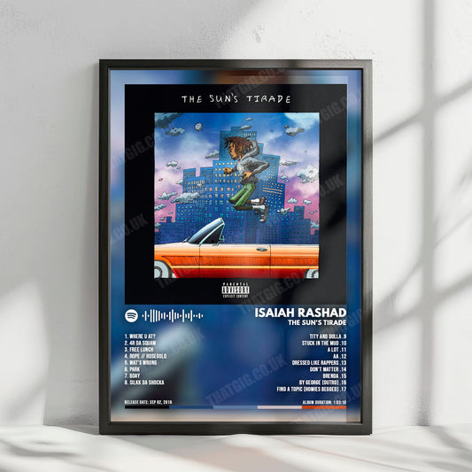 Isaiah Rashad "The Sun'S Tirade" Album Cover Poster - with Complete Tracklist