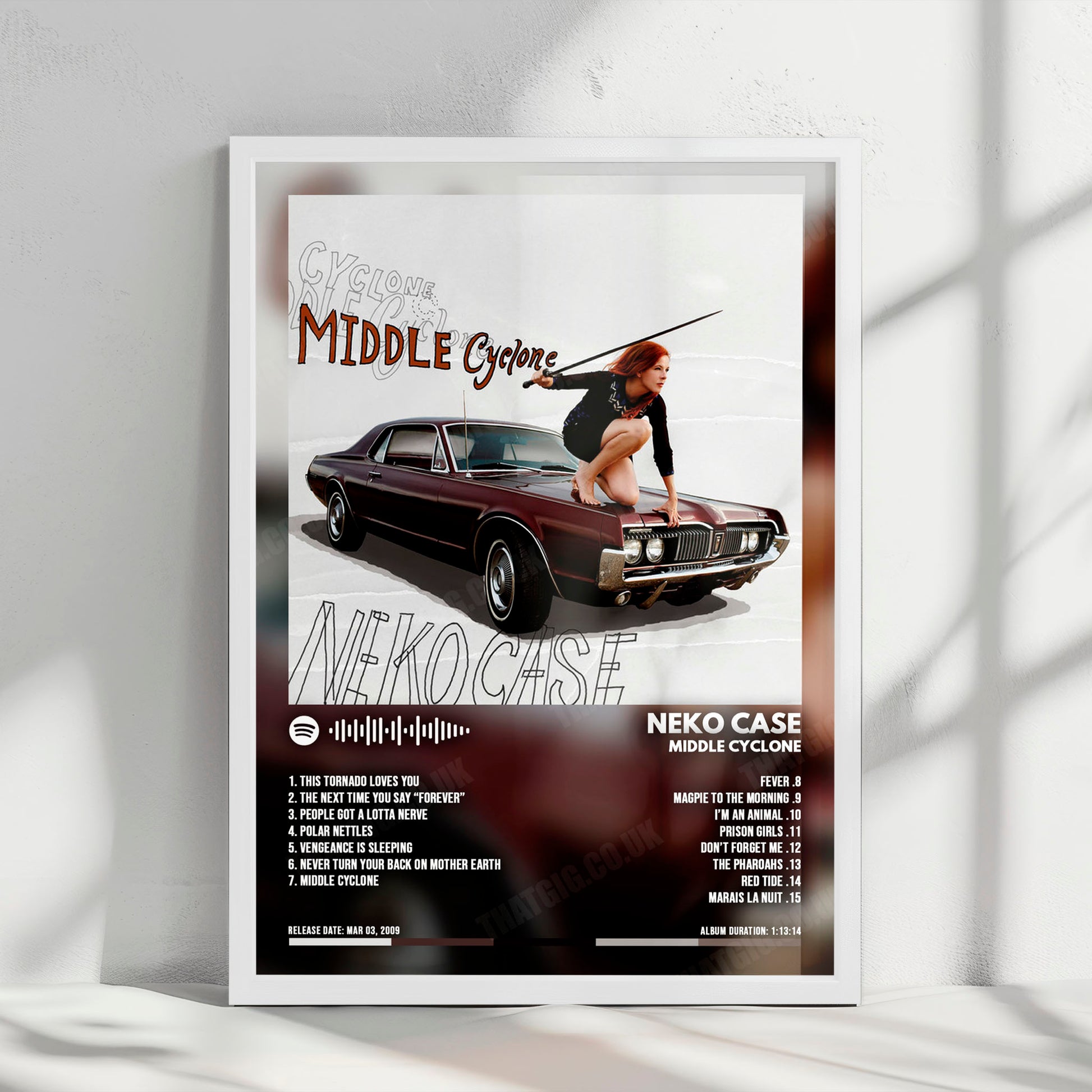 Neko Case "Middle Cyclone" Album Cover Poster - with Complete Tracklist