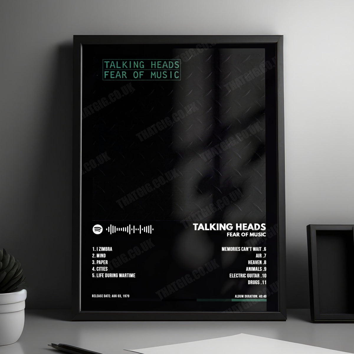 Talking Heads "Fear of Music" Album Cover Poster - with Complete Tracklist