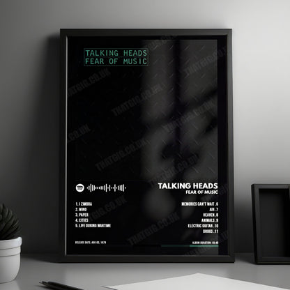 Talking Heads "Fear of Music" Album Cover Poster - with Complete Tracklist