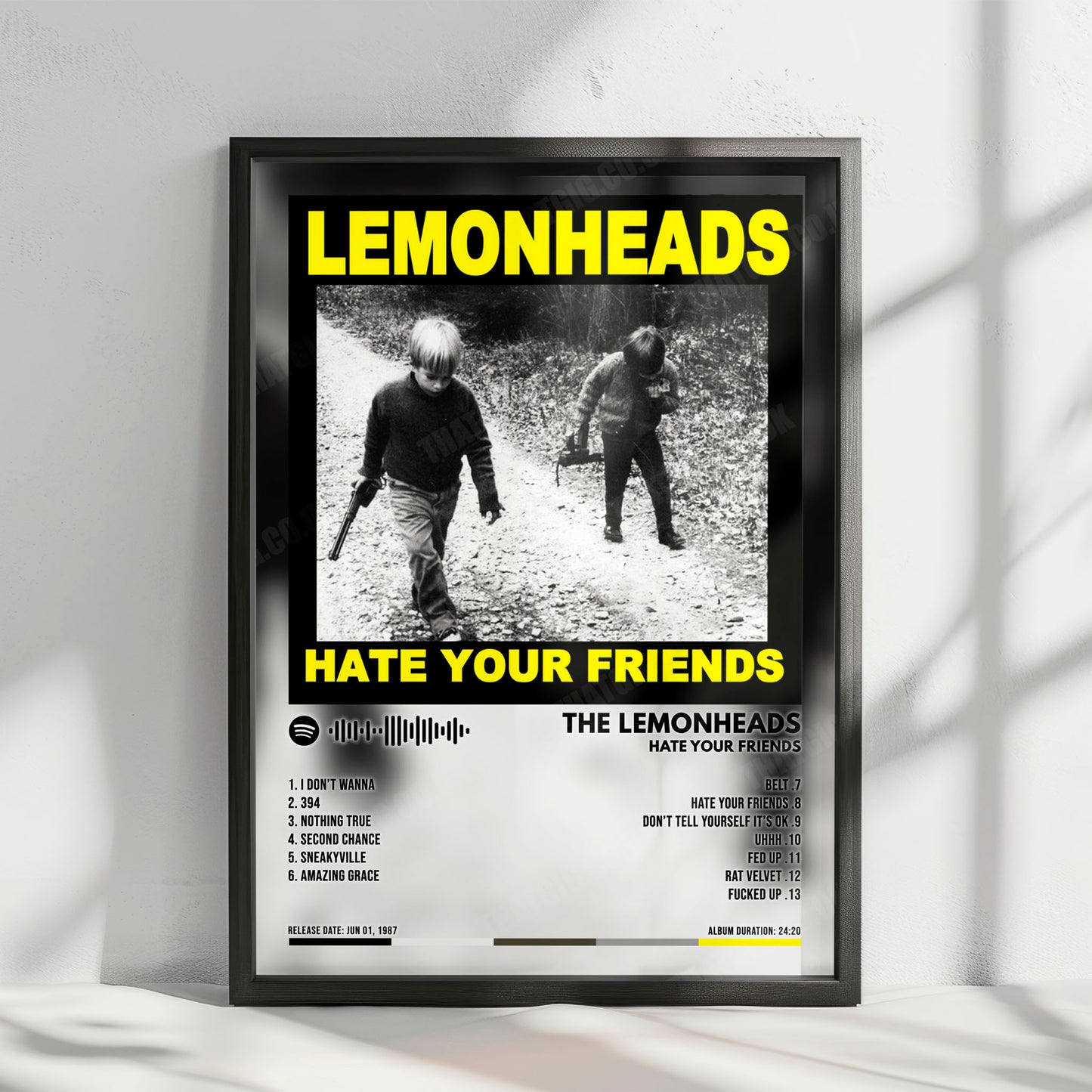 The Lemonheads "Hate Your Friends" Album Cover Poster - with Complete Tracklist