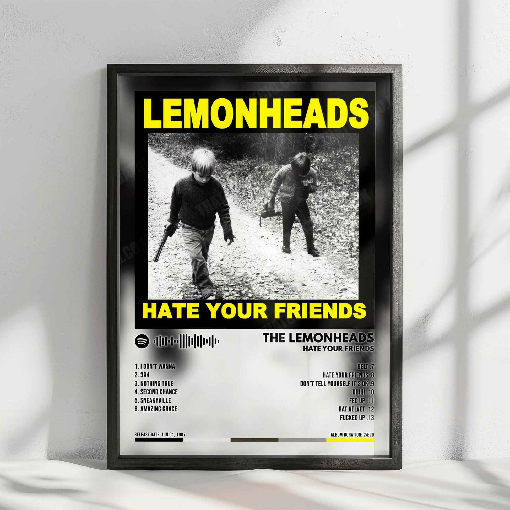 The Lemonheads "Hate Your Friends" Album Cover Poster - with Complete Tracklist