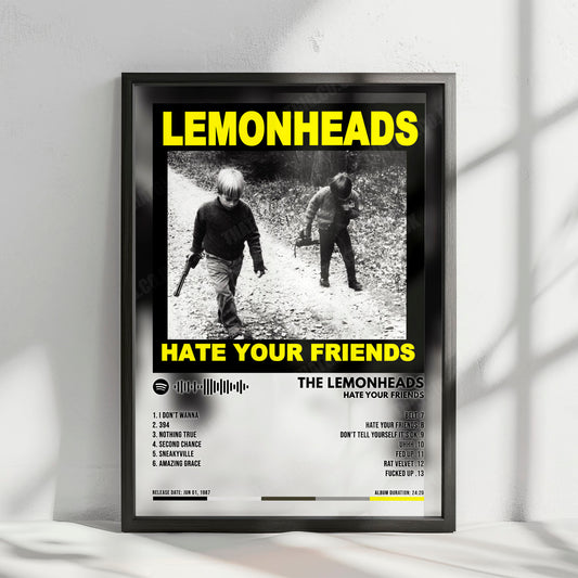 The Lemonheads "Hate Your Friends" Album Cover Poster - with Complete Tracklist