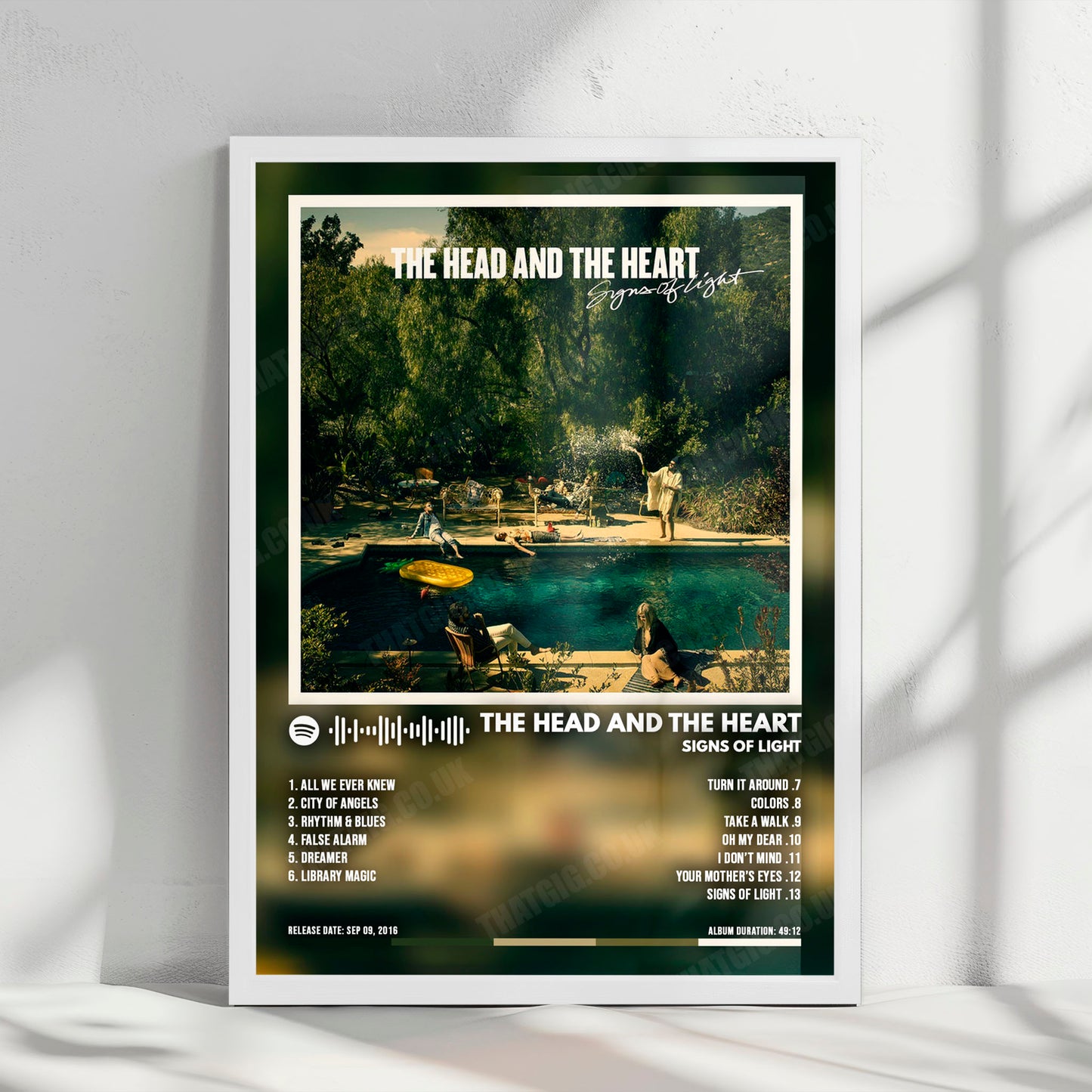 The Head and the Heart "Signs of Light" Album Cover Poster - with Complete Tracklist
