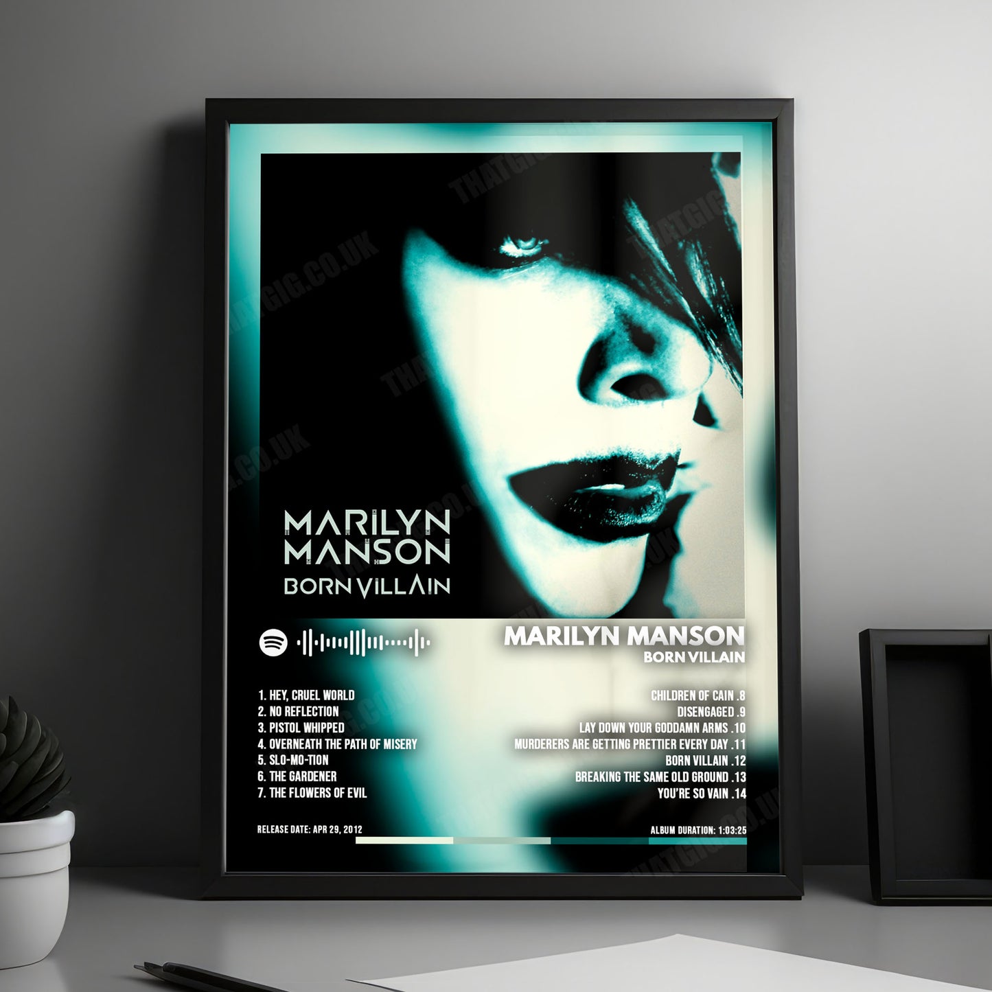 Marilyn Manson "Born Villain" Album Cover Poster - with Complete Tracklist