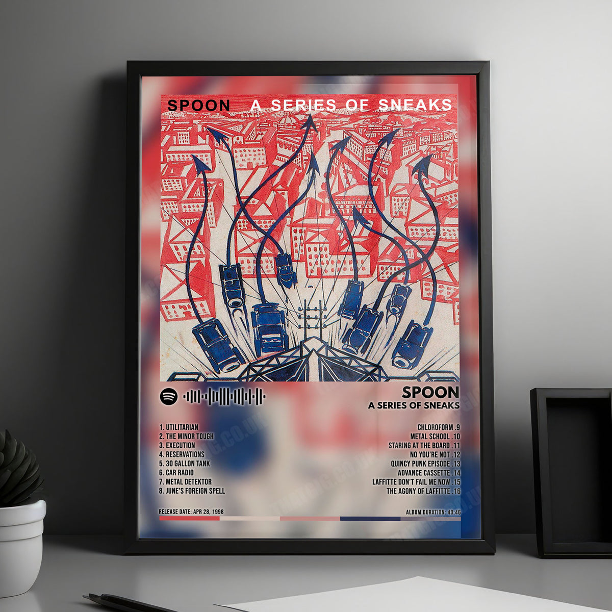 Spoon "A Series of Sneaks" Album Cover Poster - with Complete Tracklist