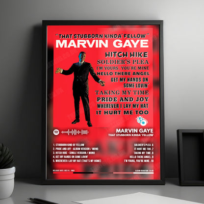 Marvin Gaye "That Stubborn Kinda' Fellow" Album Cover Poster - with Complete Tracklist