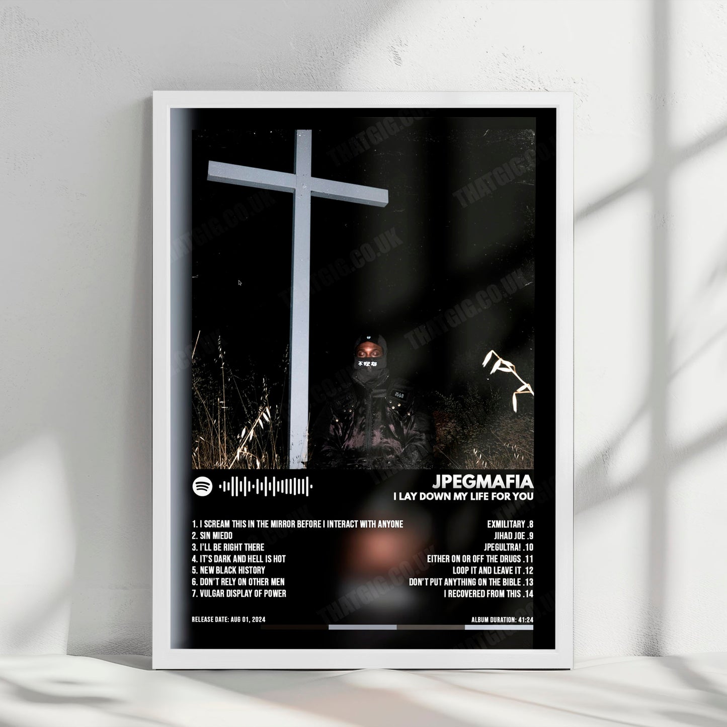 Jpegmafia "I LAY DOWN MY LIFE FOR YOU" Album Cover Poster - with Complete Tracklist