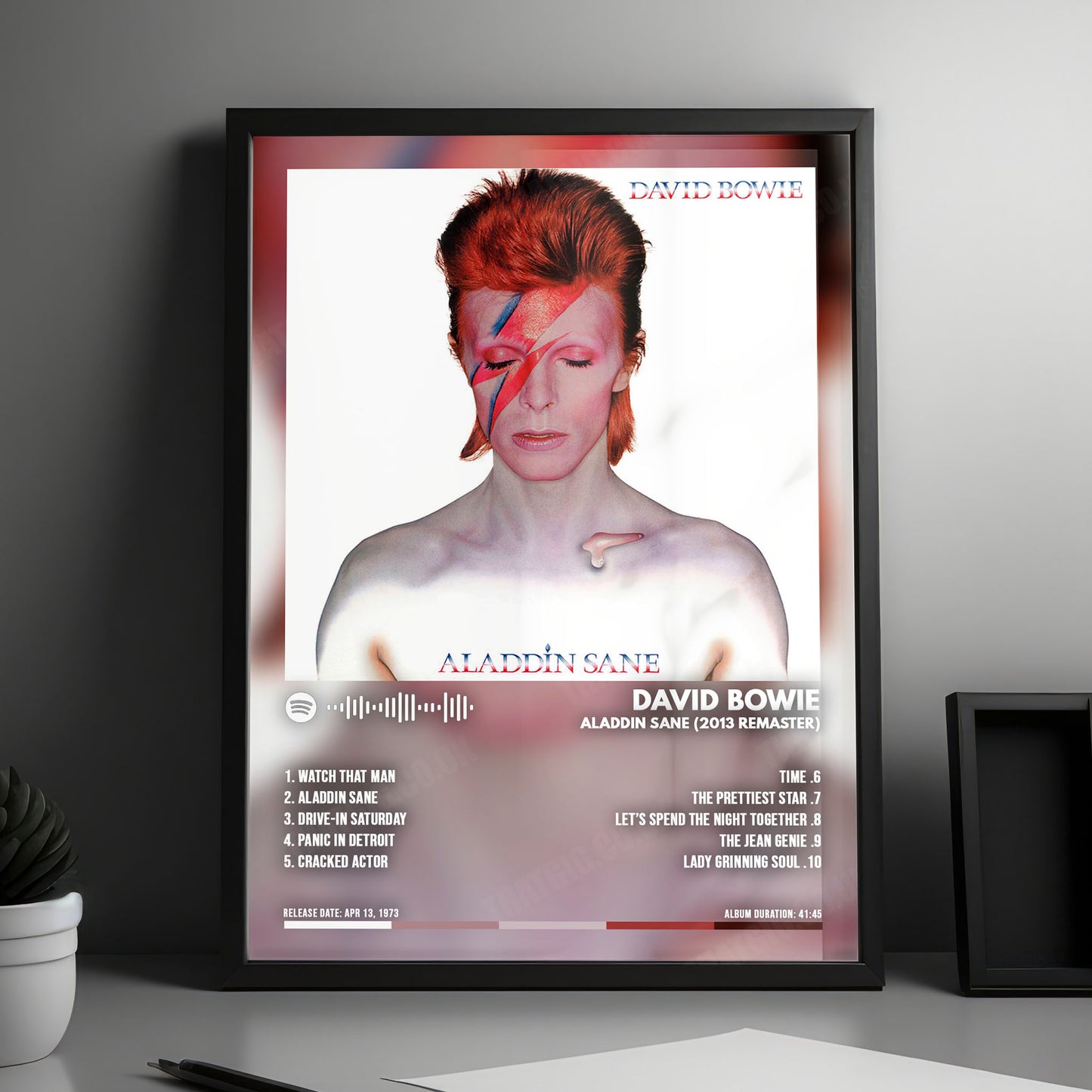 David Bowie "David Bowie" Album Cover Poster - with Complete Tracklist