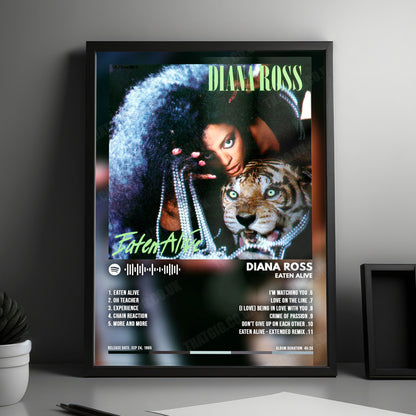 Diana Ross "Eaten Alive" Album Cover Poster - with Complete Tracklist