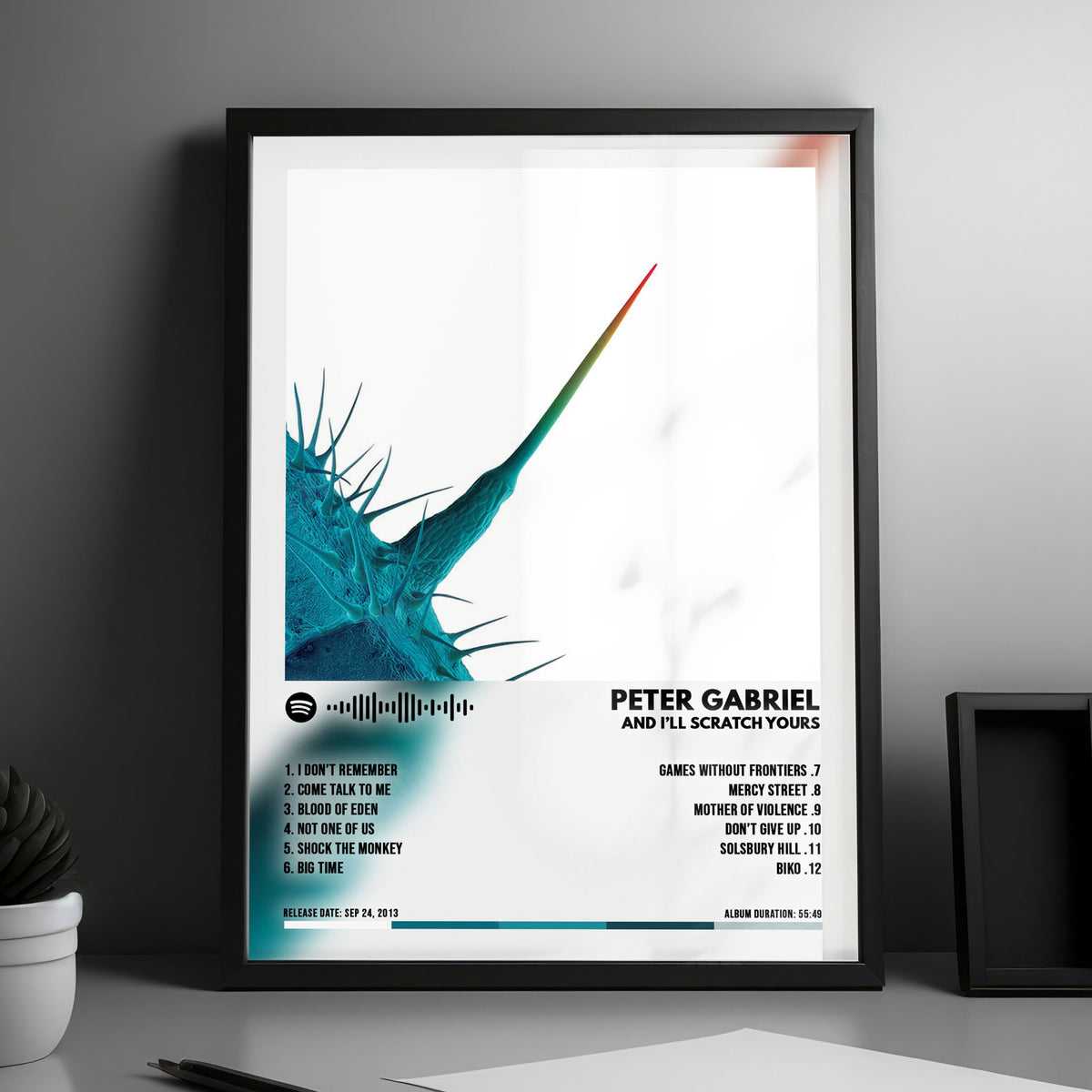 Peter Gabriel "And I'll Scratch Yours" Album Cover Poster - with Complete Tracklist