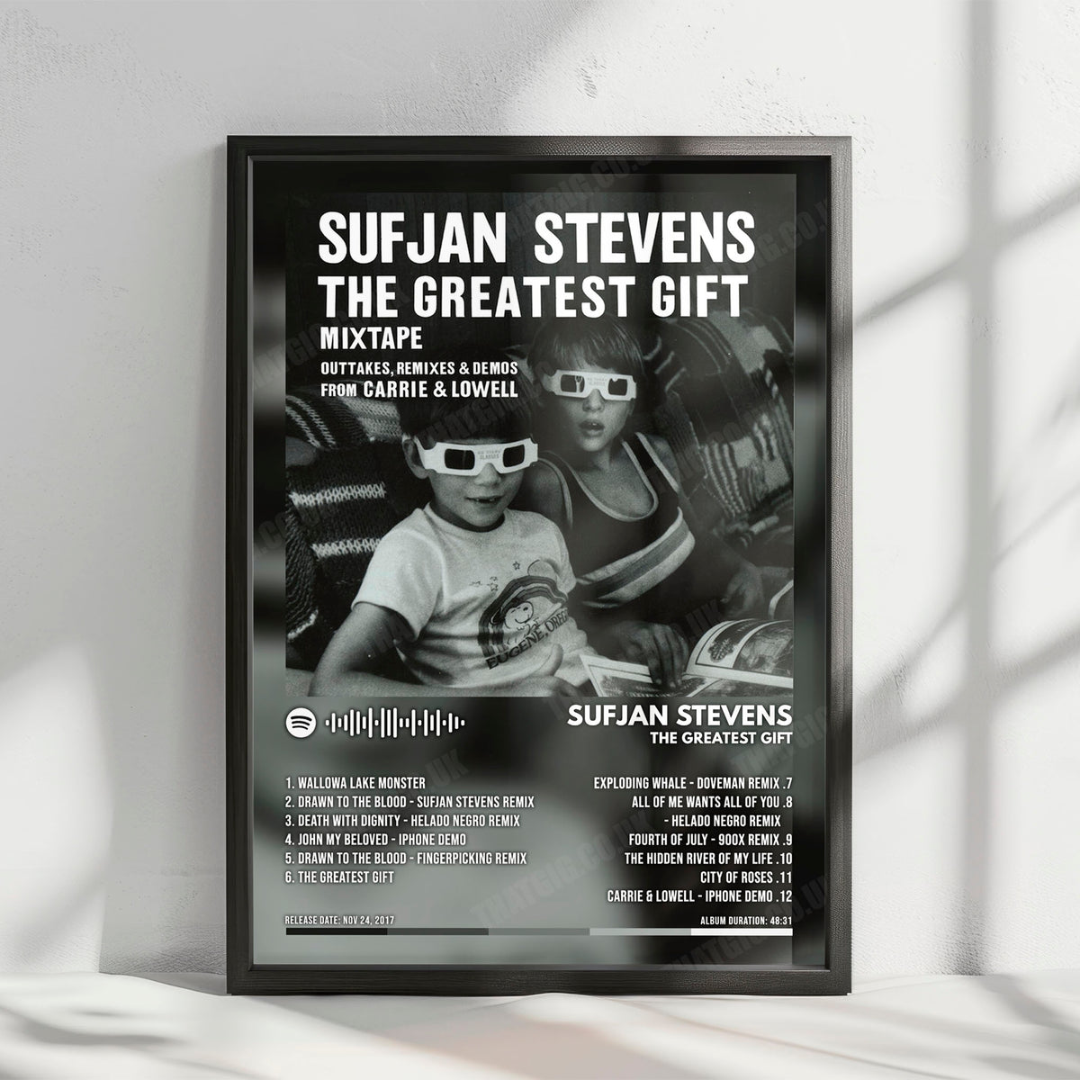 Sufjan Stevens "The Greatest Gift" Album Cover Poster - with Complete Tracklist