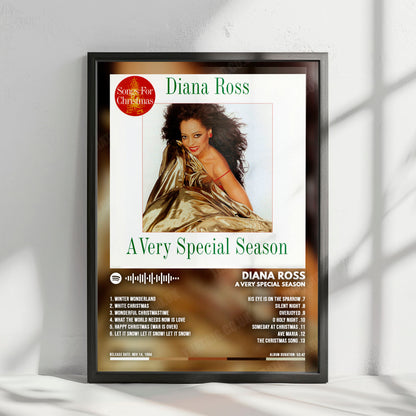 Diana Ross "A Very Special Season" Album Cover Poster - with Complete Tracklist