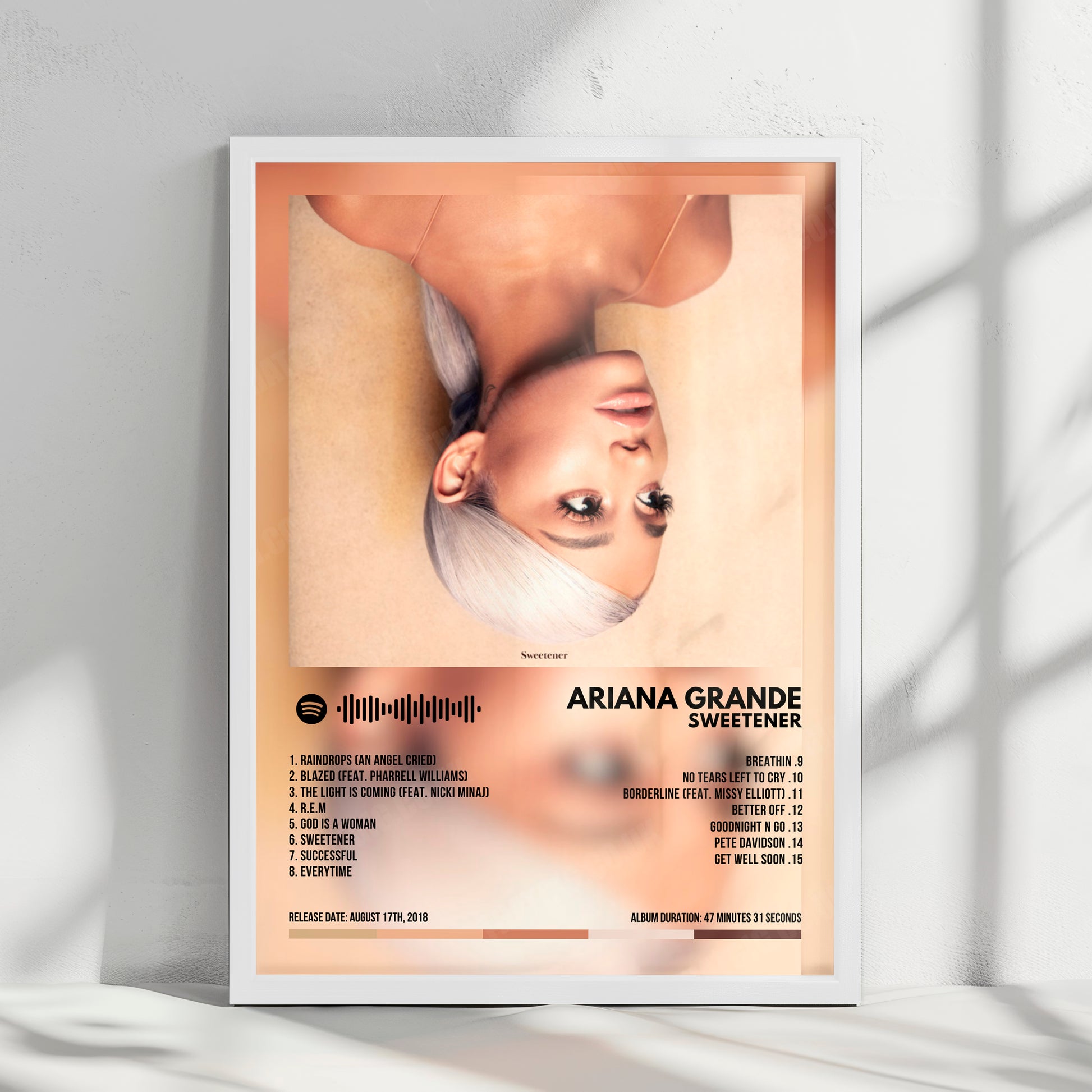 Ariana Grande "Sweetener" Album Cover Poster - with Complete Tracklist