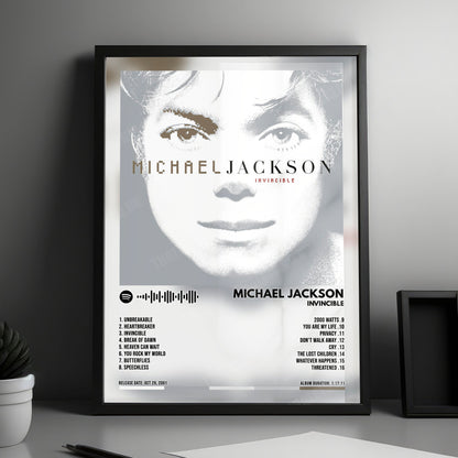 Michael Jackson "Invincible" Album Cover Poster - with Complete Tracklist