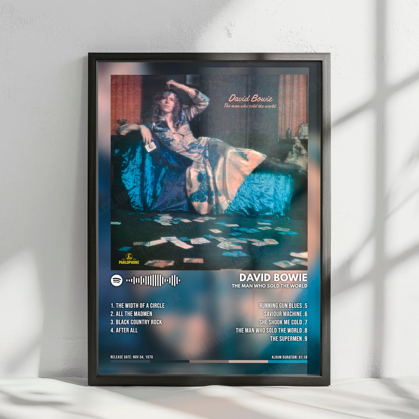 David Bowie "The Man Who Sold the World" Album Cover Poster - with Complete Tracklist