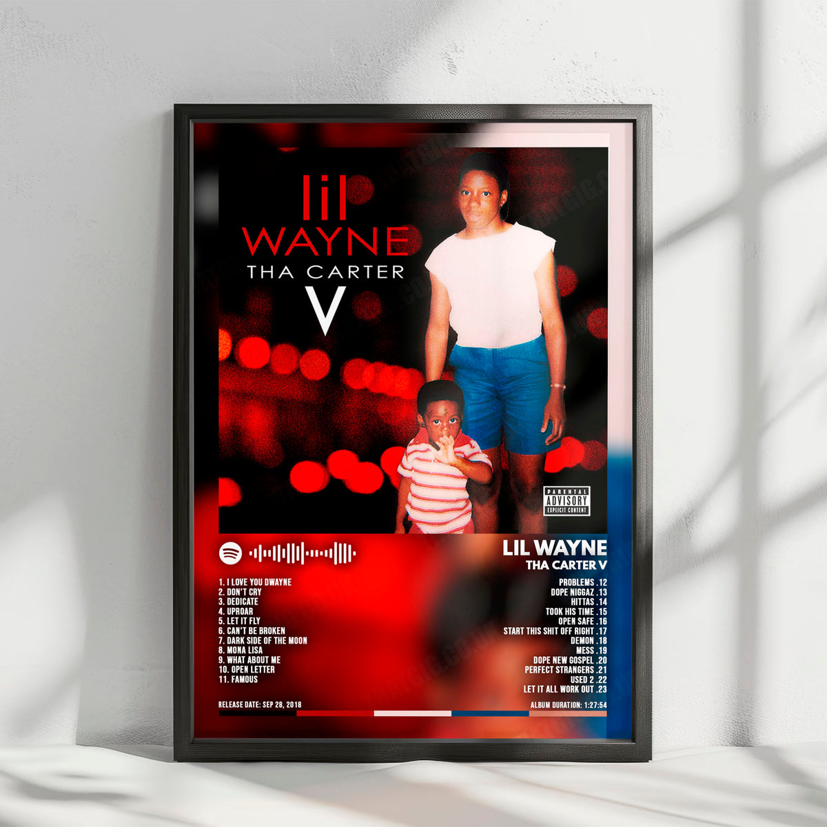 Lil Wayne "Tha Carter V" Album Cover Poster - with Complete Tracklist