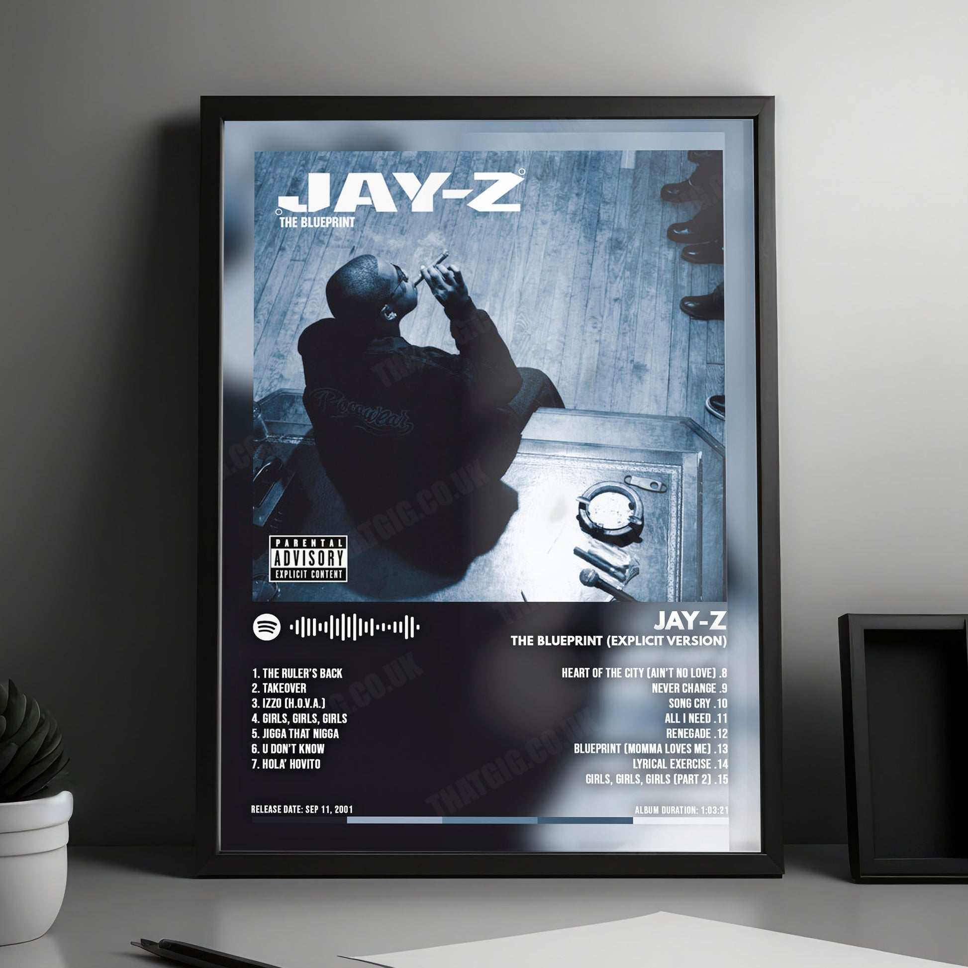 Jay-Z "The Blueprint " Album Cover Poster - with Complete Tracklist