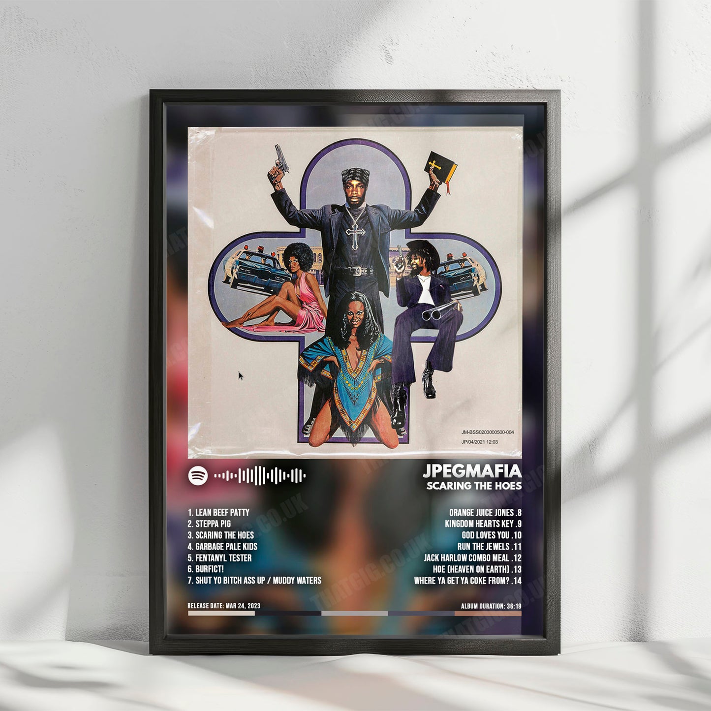 Jpegmafia "SCARING THE HOES" Album Cover Poster - with Complete Tracklist