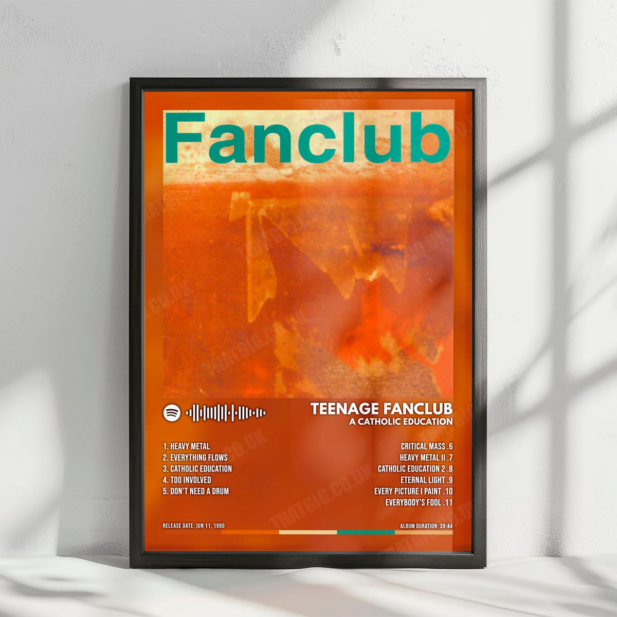 Teenage Fanclub "A Catholic Education" Album Cover Poster - with Complete Tracklist