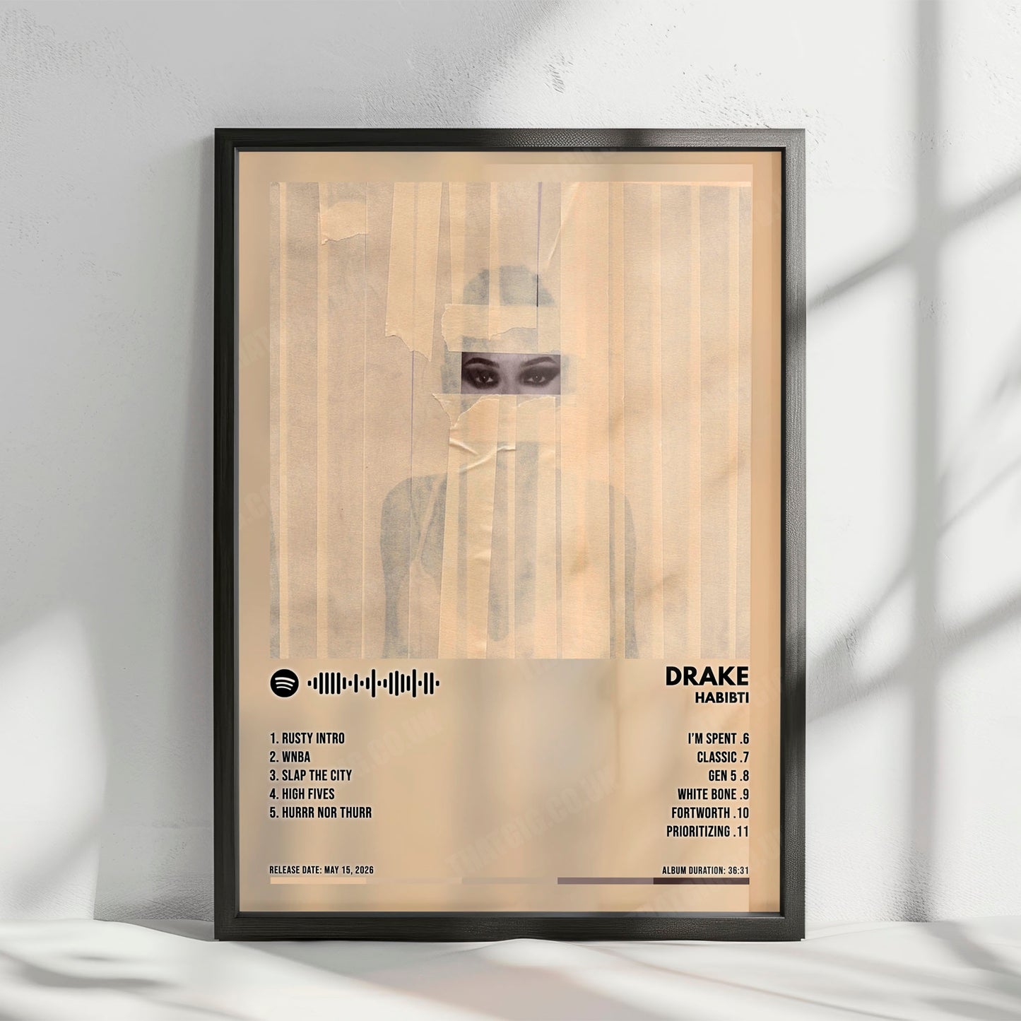 Drake "Habibti " Album Cover Poster - with Complete Tracklist