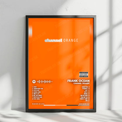 Frank Ocean "channel ORANGE " Album Cover Poster - with Complete Tracklist