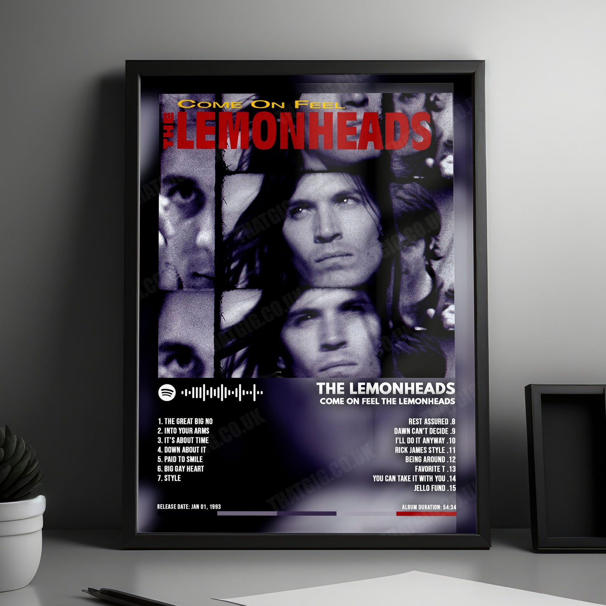 The Lemonheads "Come on Feel The Lemonheads" Album Cover Poster - with Complete Tracklist
