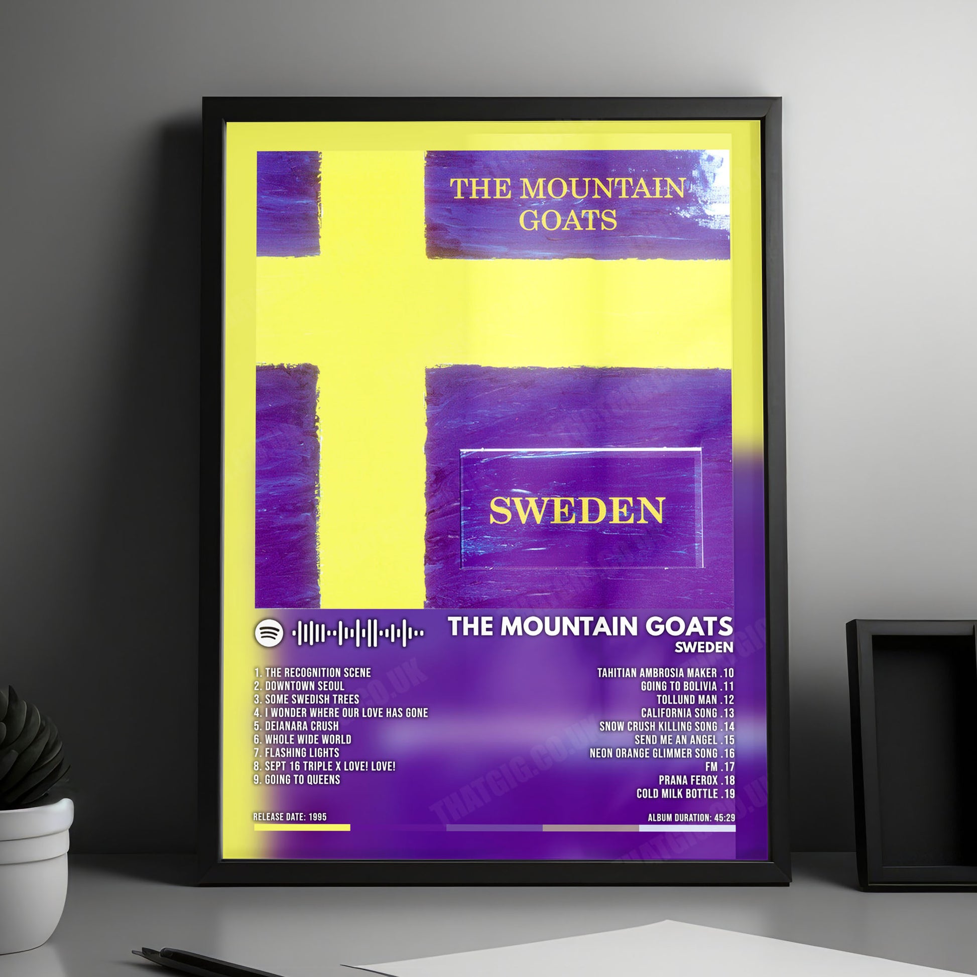 Mountain Goats "Sweden" Album Cover Poster - with Complete Tracklist