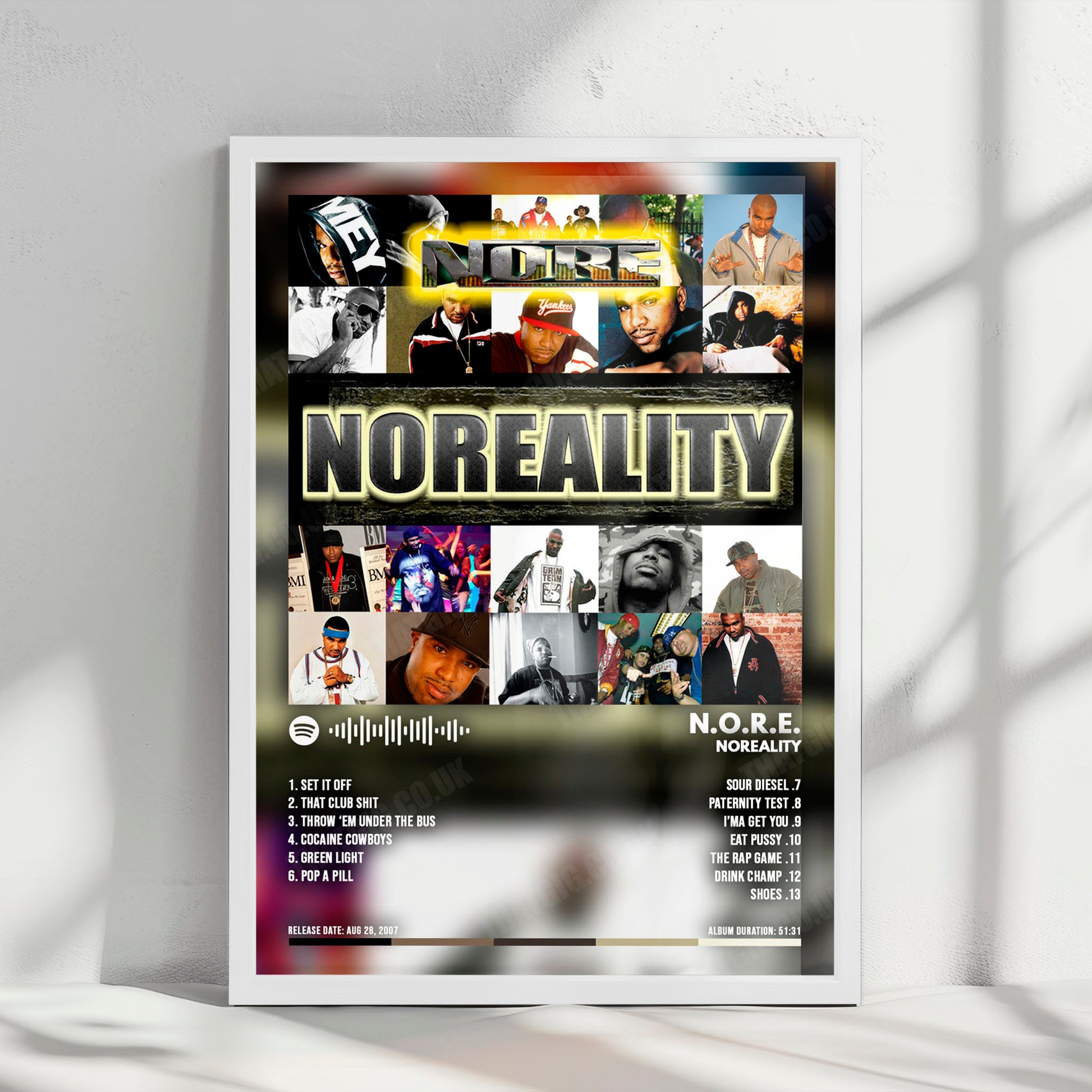 N.O.R.E "Noreality" Album Cover Poster - with Complete Tracklist