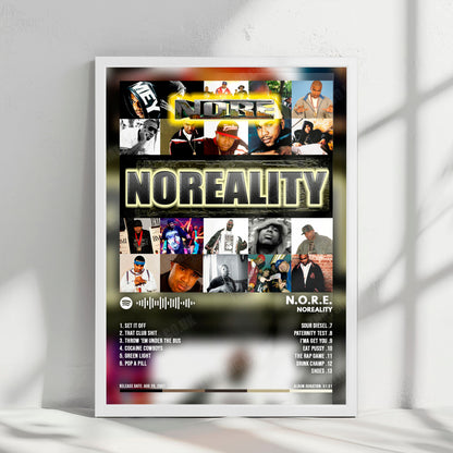 N.O.R.E "Noreality" Album Cover Poster - with Complete Tracklist